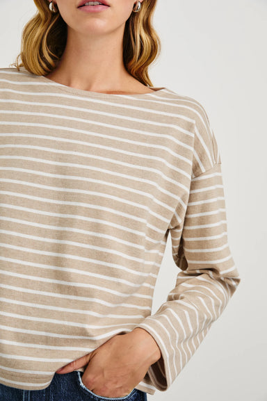 Rails Macy Top - Heather Beige Stripe