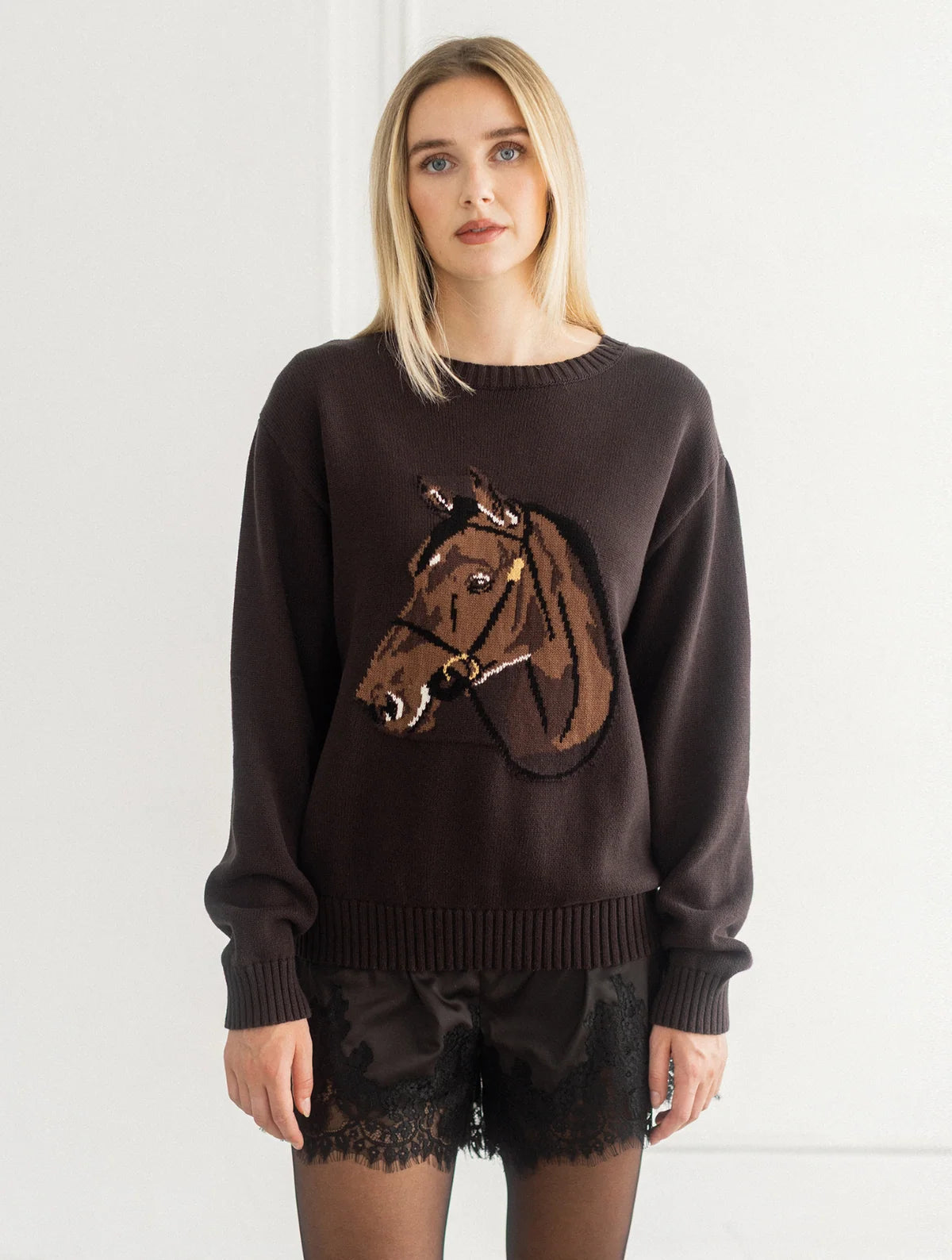 Brunette the Label Elle Knit Sweater - Dark Brown
