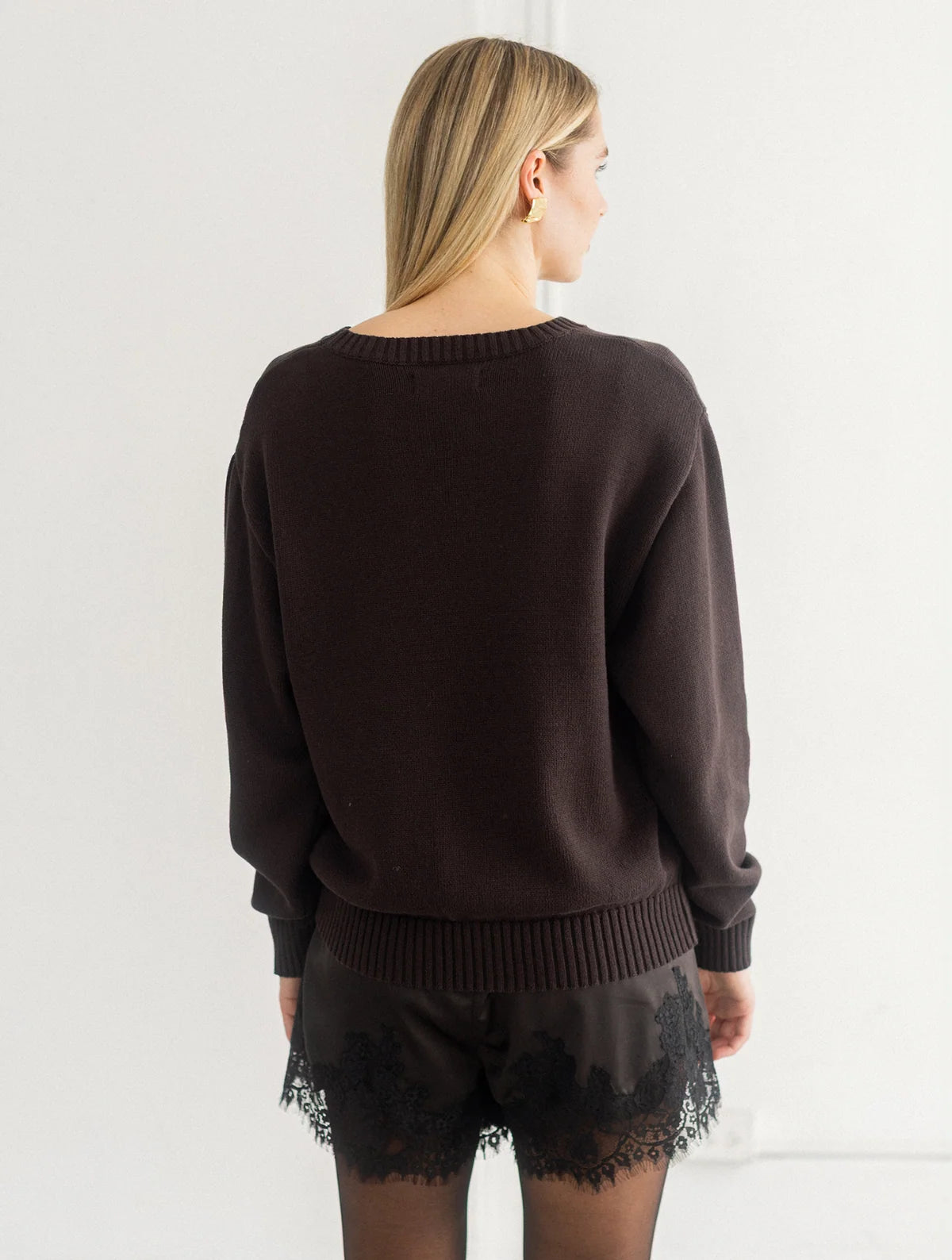 Brunette the Label Elle Knit Sweater - Dark Brown