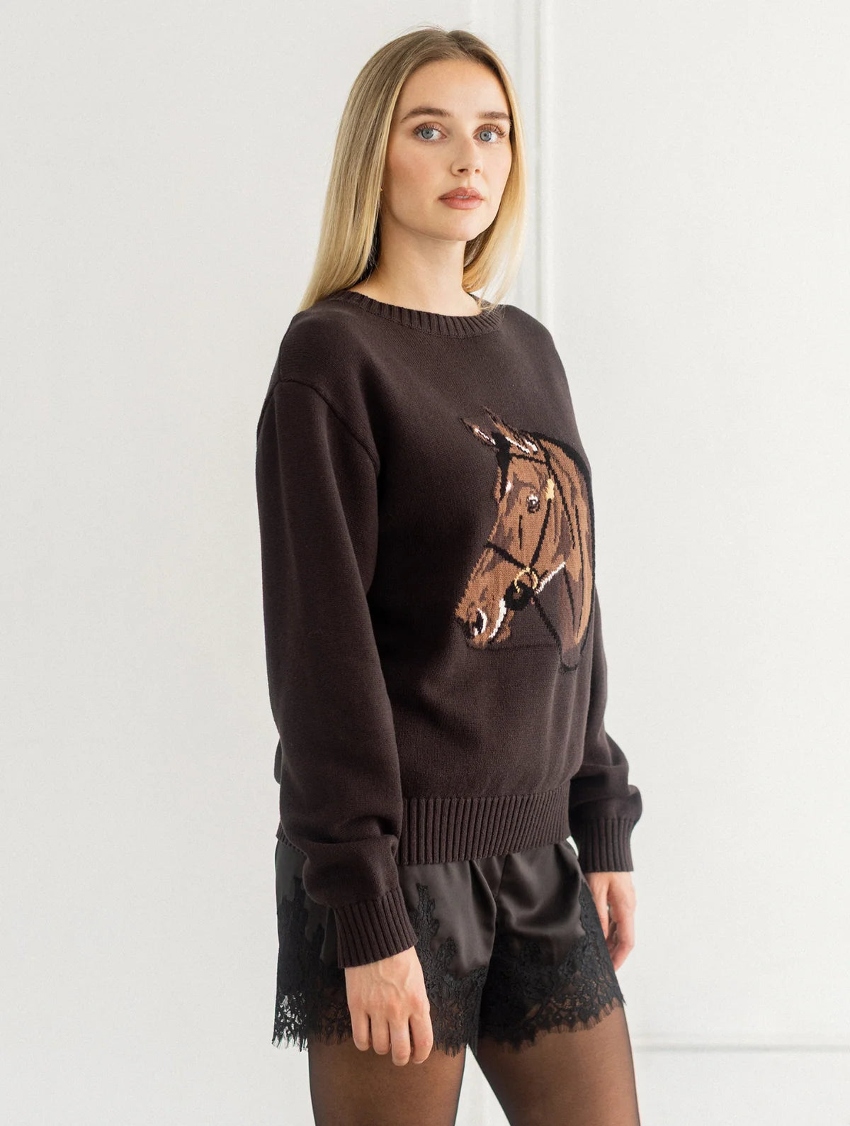 Brunette the Label Elle Knit Sweater - Dark Brown