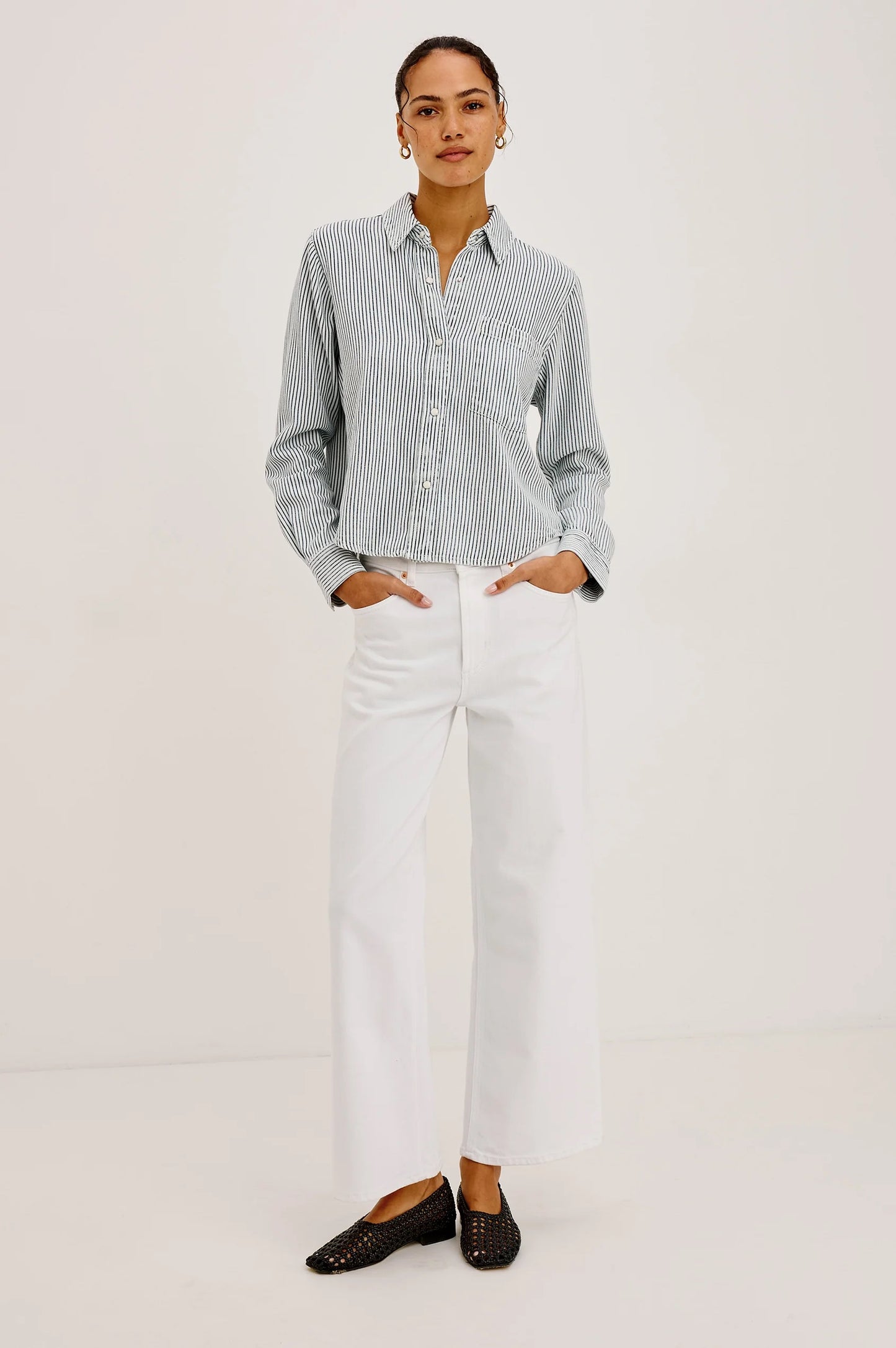 Rails Noa Shirt - Indigo Railroad Stripe