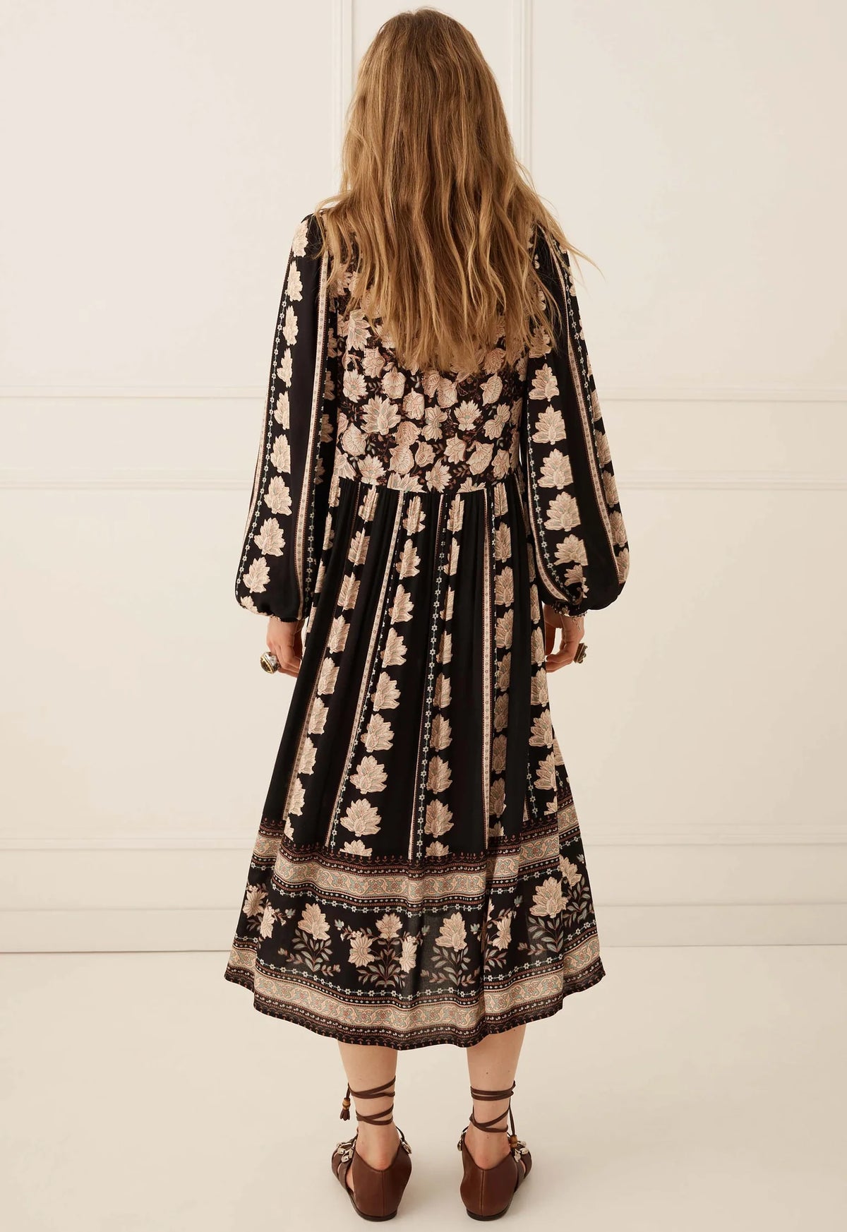 Spell Petalwood Boho Midi Dress - Nightfall