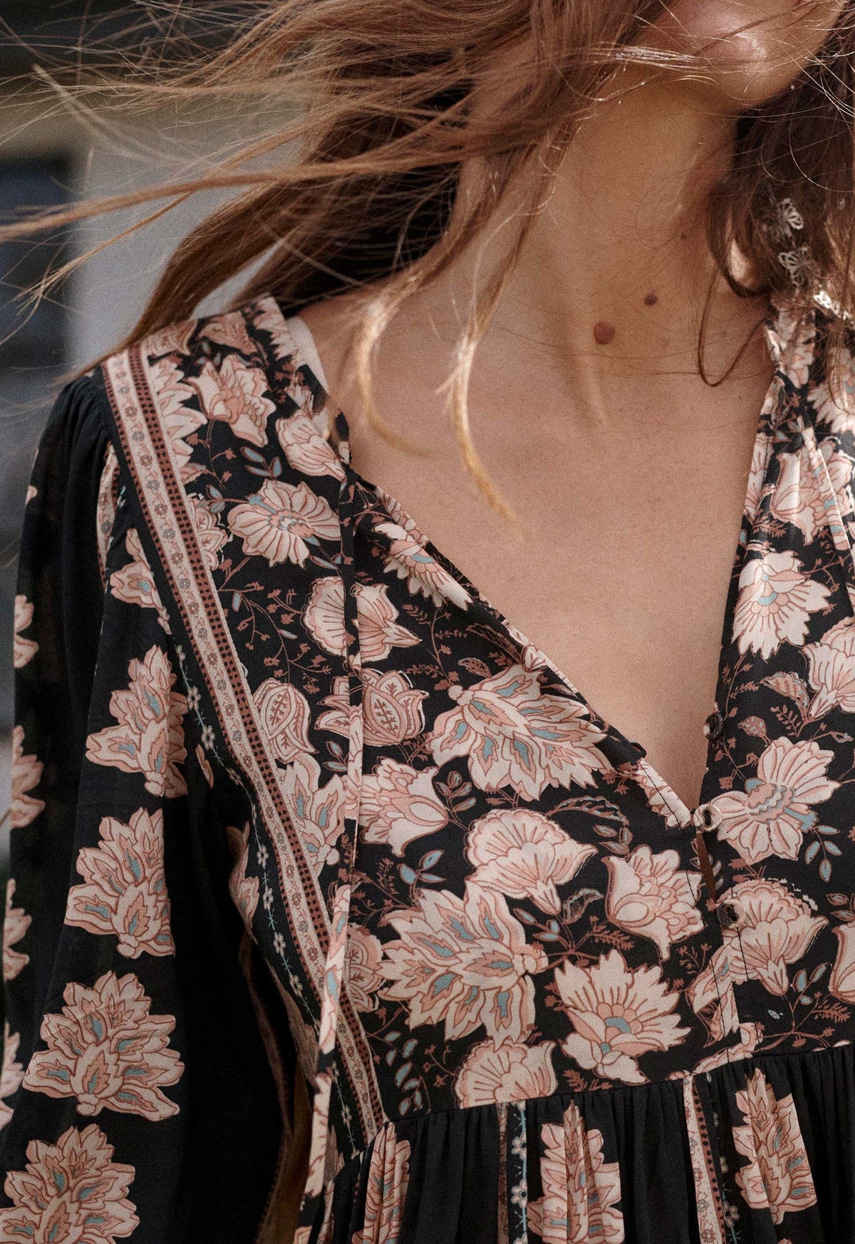 Spell Petalwood Boho Midi Dress - Nightfall