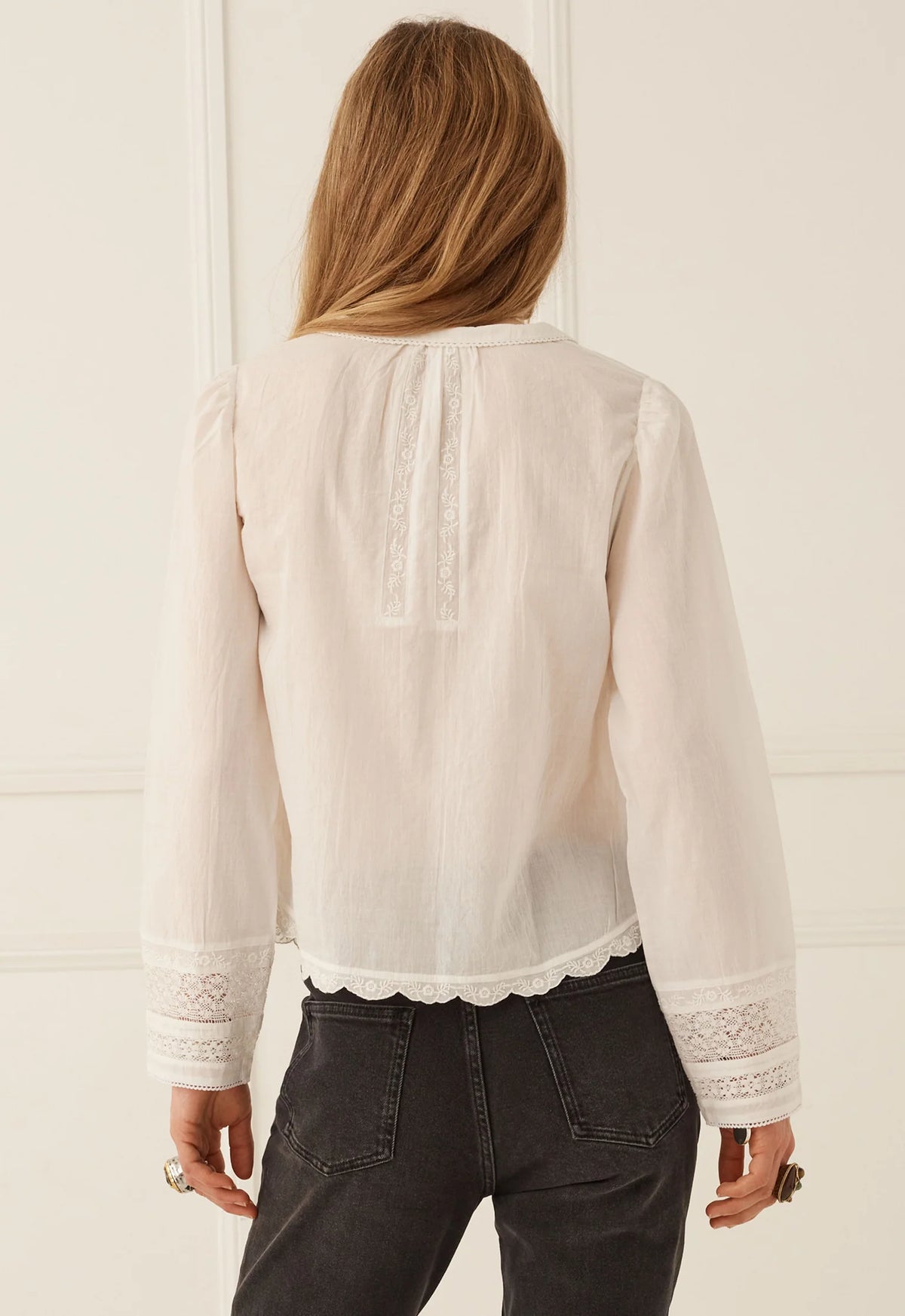 Spell Prairie Long Sleeve Blouse - Antique White