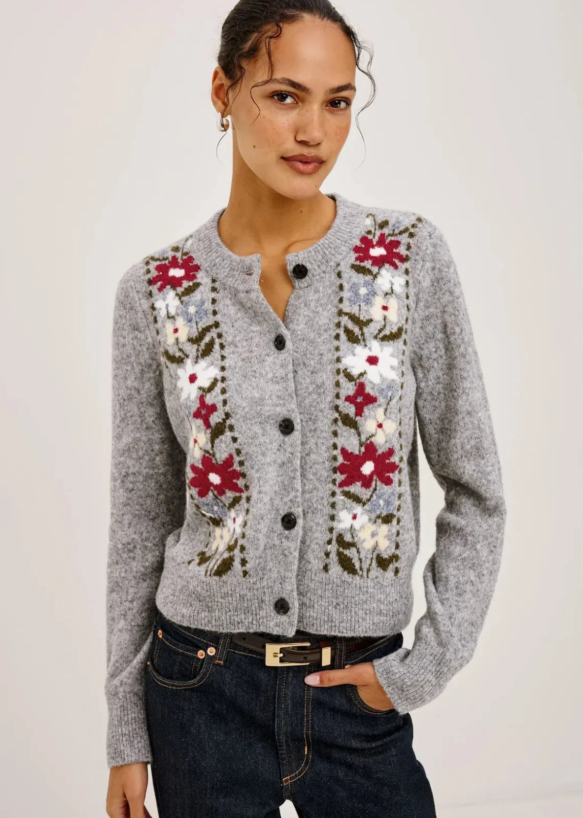 Rails Millie Cardigan - Grey Flora