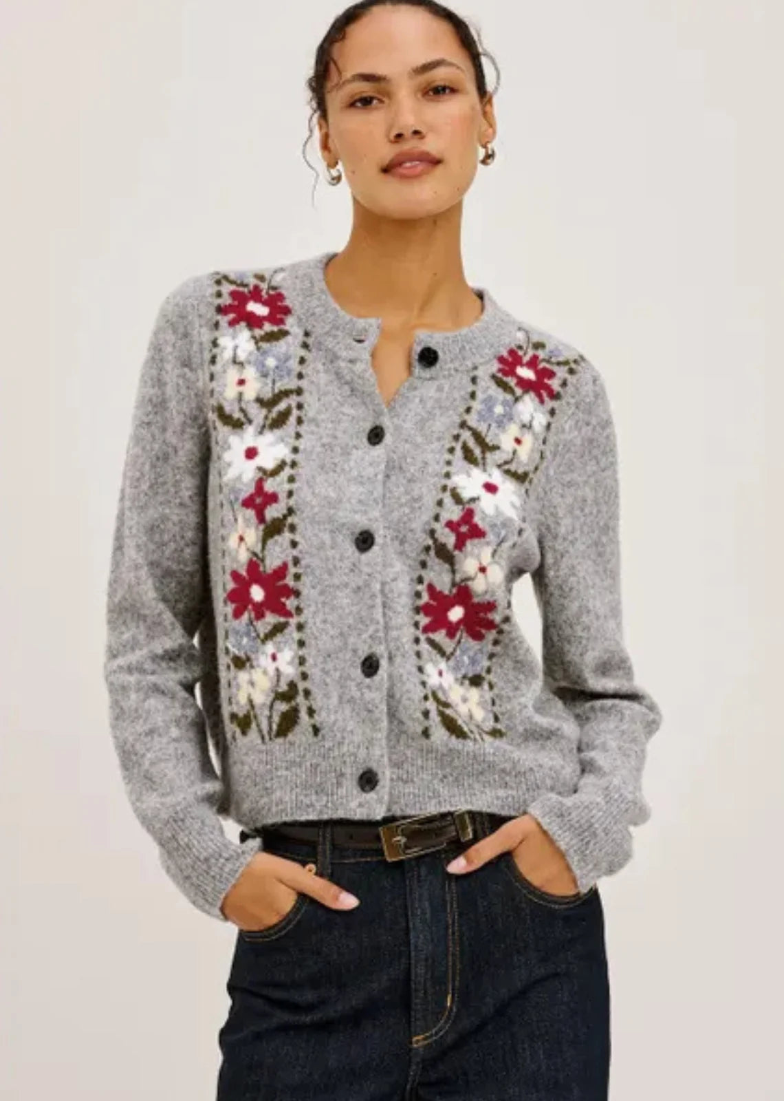 Rails Millie Cardigan - Grey Flora