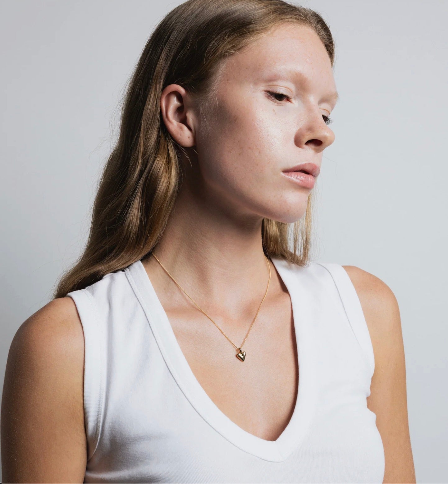 Wolf Circus Baby Heart Necklace - Gold