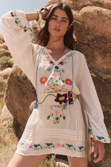 Florapalooza Embroidered Tunic Dress - Wildflower