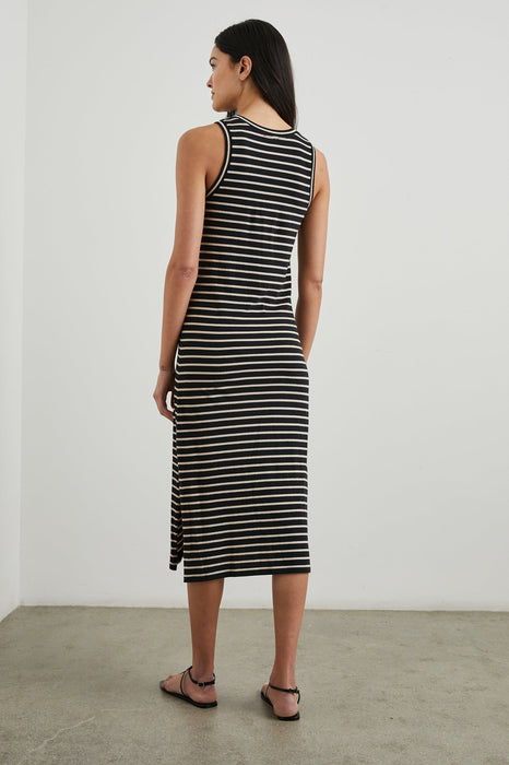 Tank Dress - Black Ivory Stripe