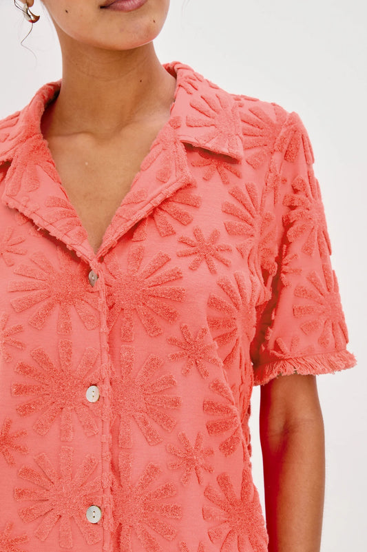 Tiff Shirt - Red Sunburst Jacquard
