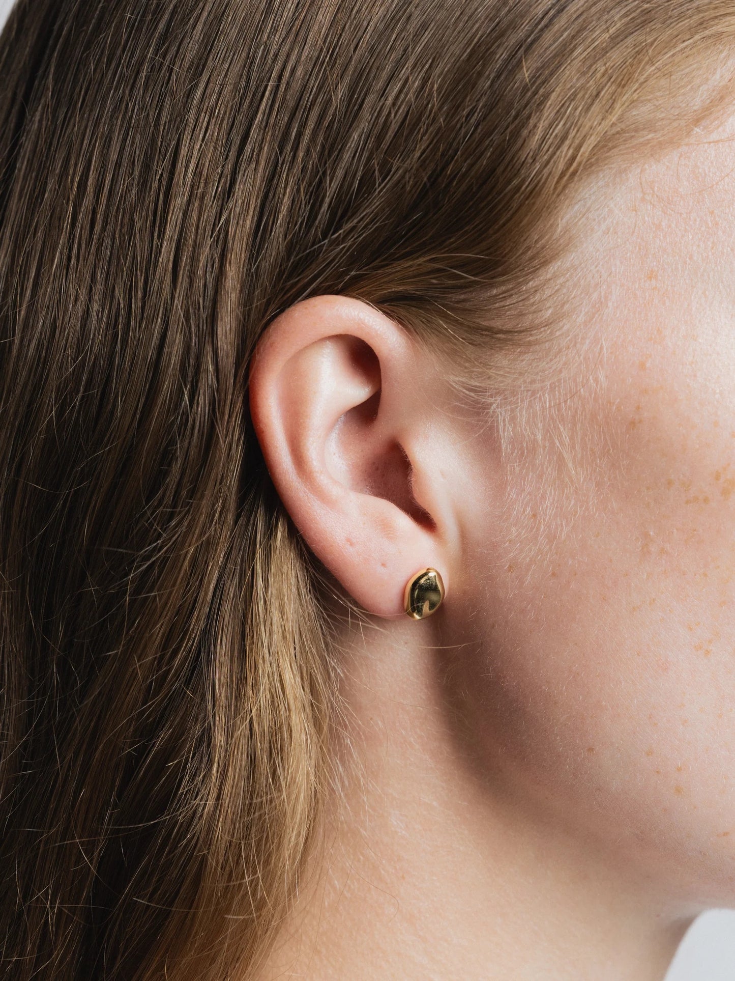 Wolf Circus Bean Stud Earrings - Gold