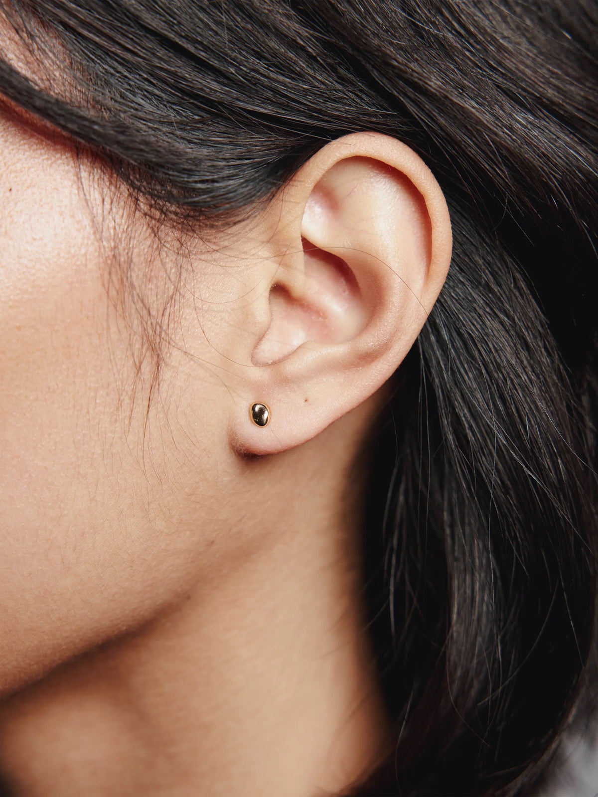 Wolf Circus Small Bean Stud Earrings - Gold