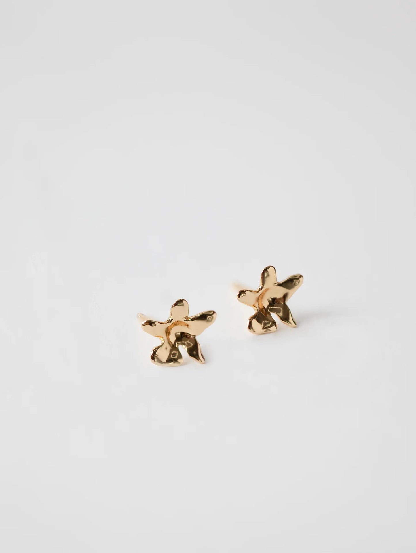 Wolf Circus Flower Charm Studs - Gold