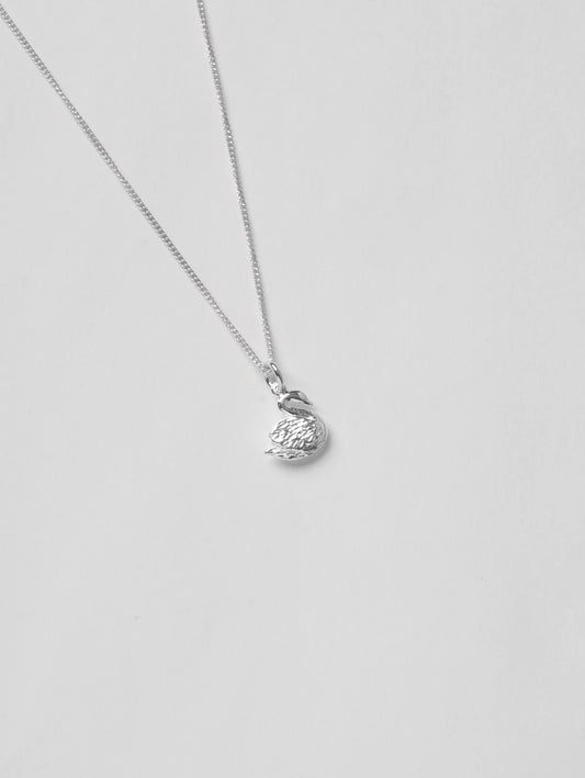 Wolf Circus Swan Charm Necklace - Silver