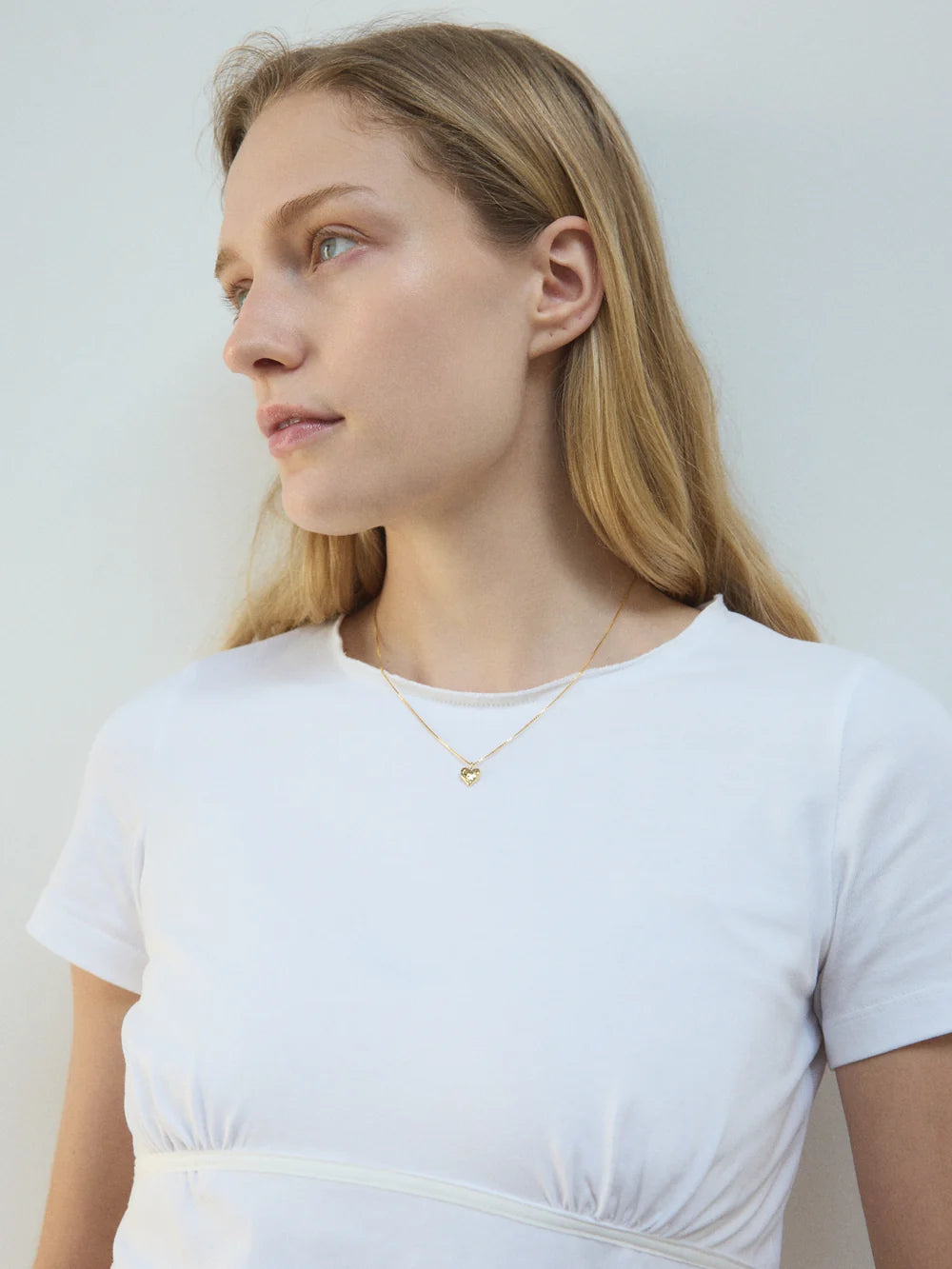 Wolf Circus Heart Charm Necklace - Gold