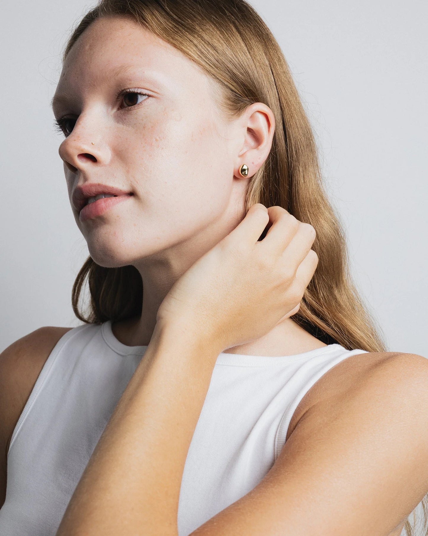 Wolf Circus Bean Stud Earrings - Gold