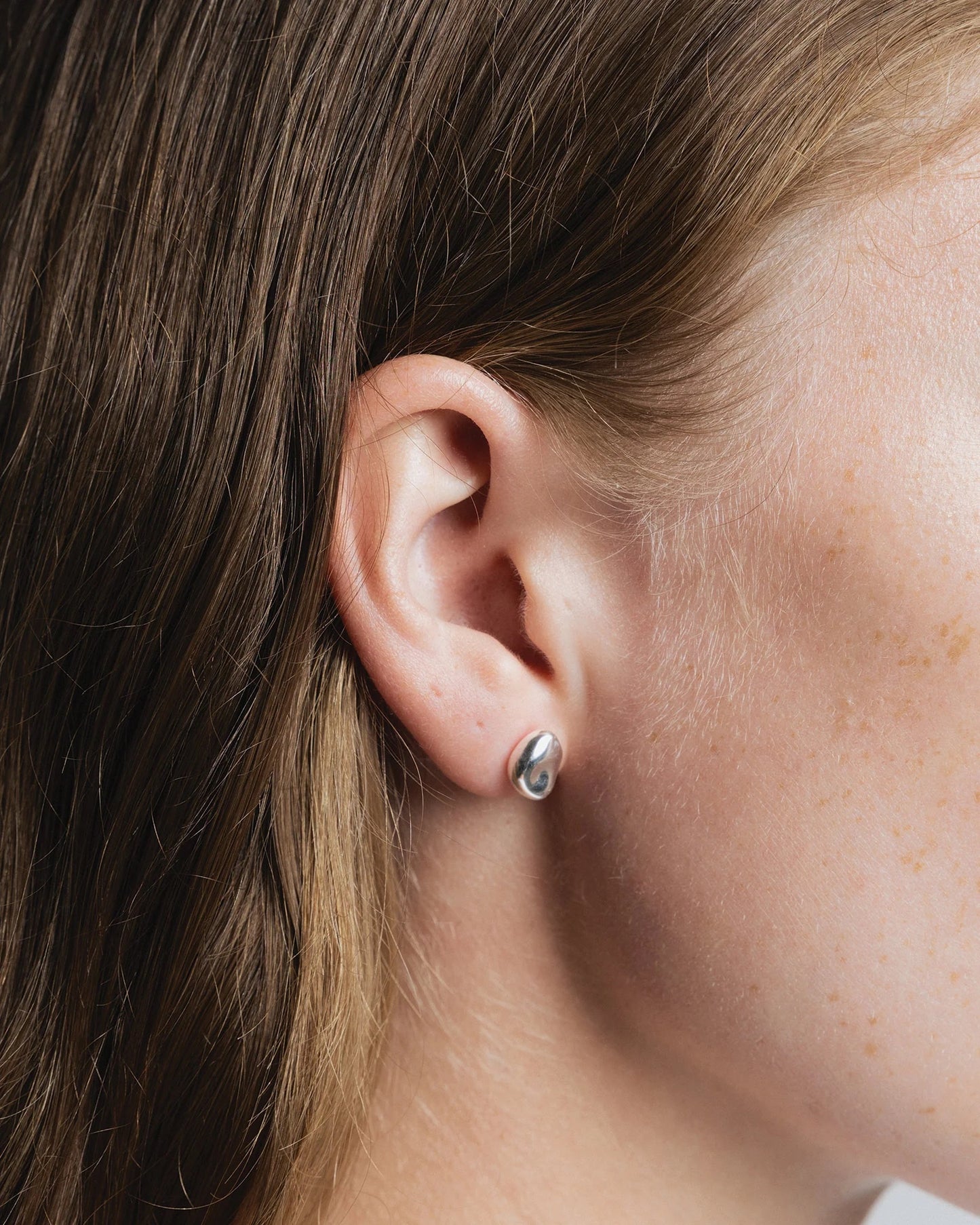 Wolf Circus Bean Stud Earrings - Silver