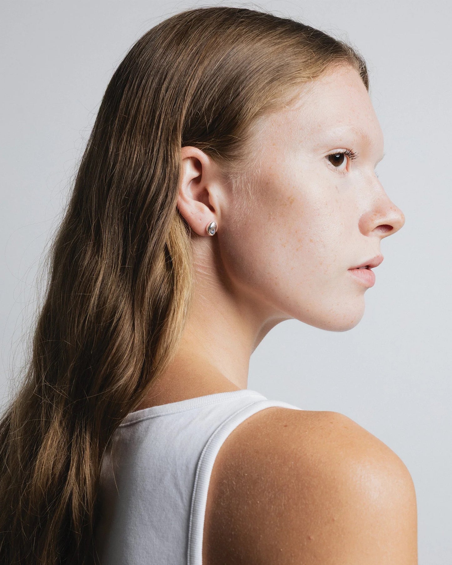 Wolf Circus Bean Stud Earrings - Silver