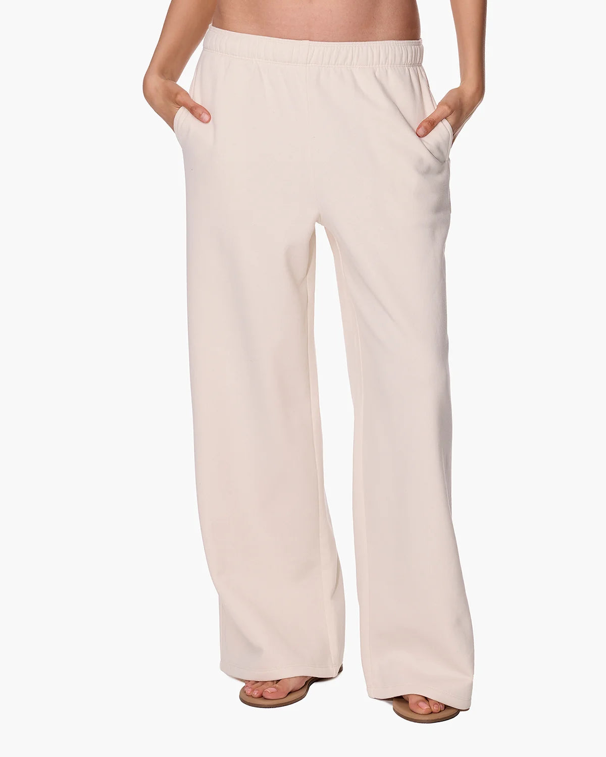 TKEES CloudSoft Wide Leg Jogger - Bone
