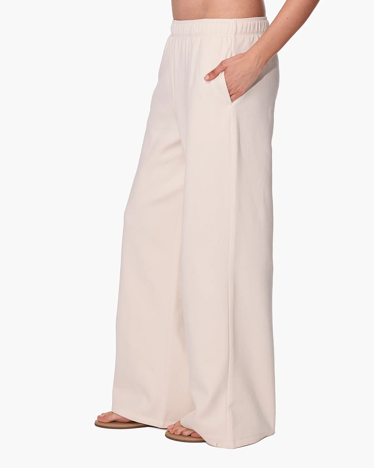 TKEES CloudSoft Wide Leg Jogger - Bone