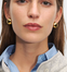 Ball Stud Hoop Earring - Gold