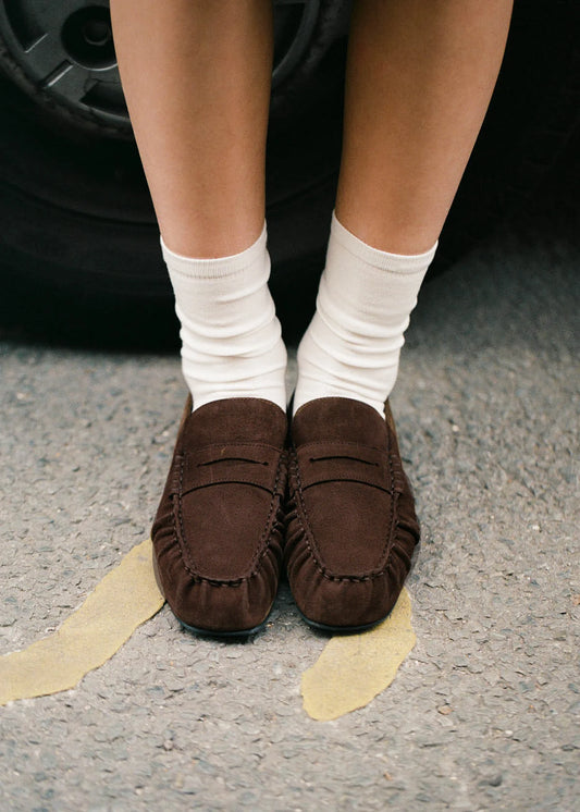 Alohas Aven Suede Leather Loafers - Brown