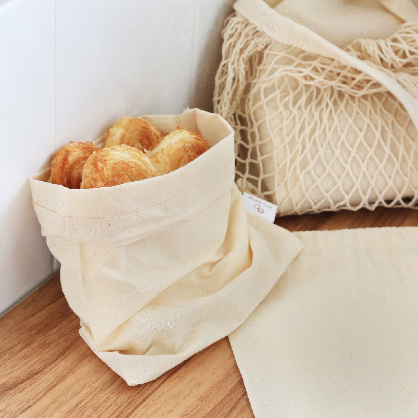 EcoBeige Cotton Canvas Bulk Food Bags - Set of 3