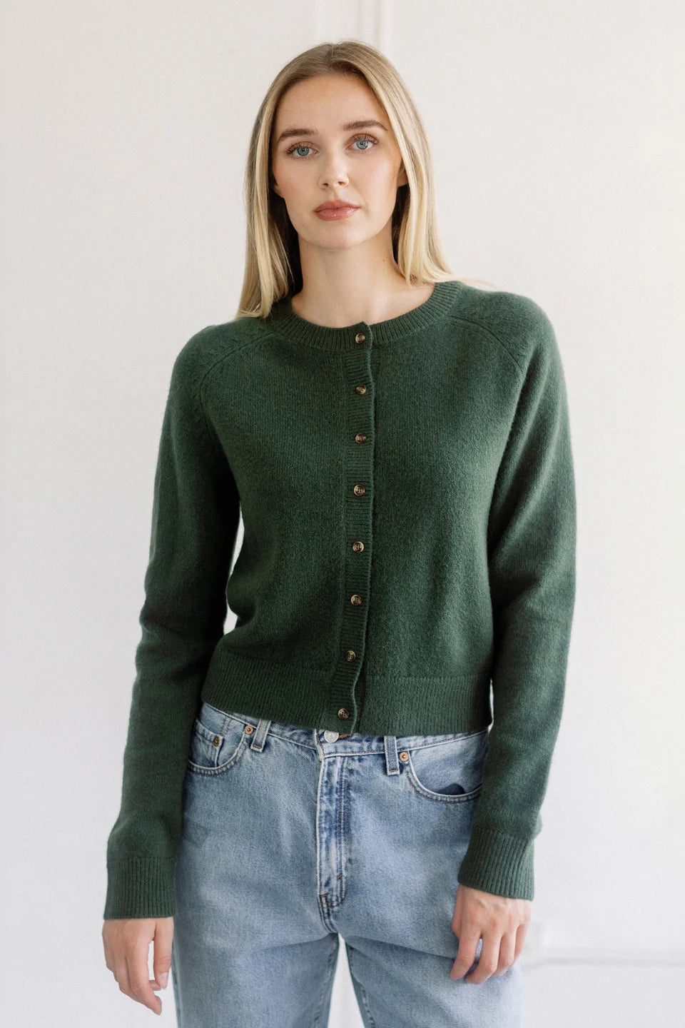 Brunette the Label Little Sister Cardigan - Chive