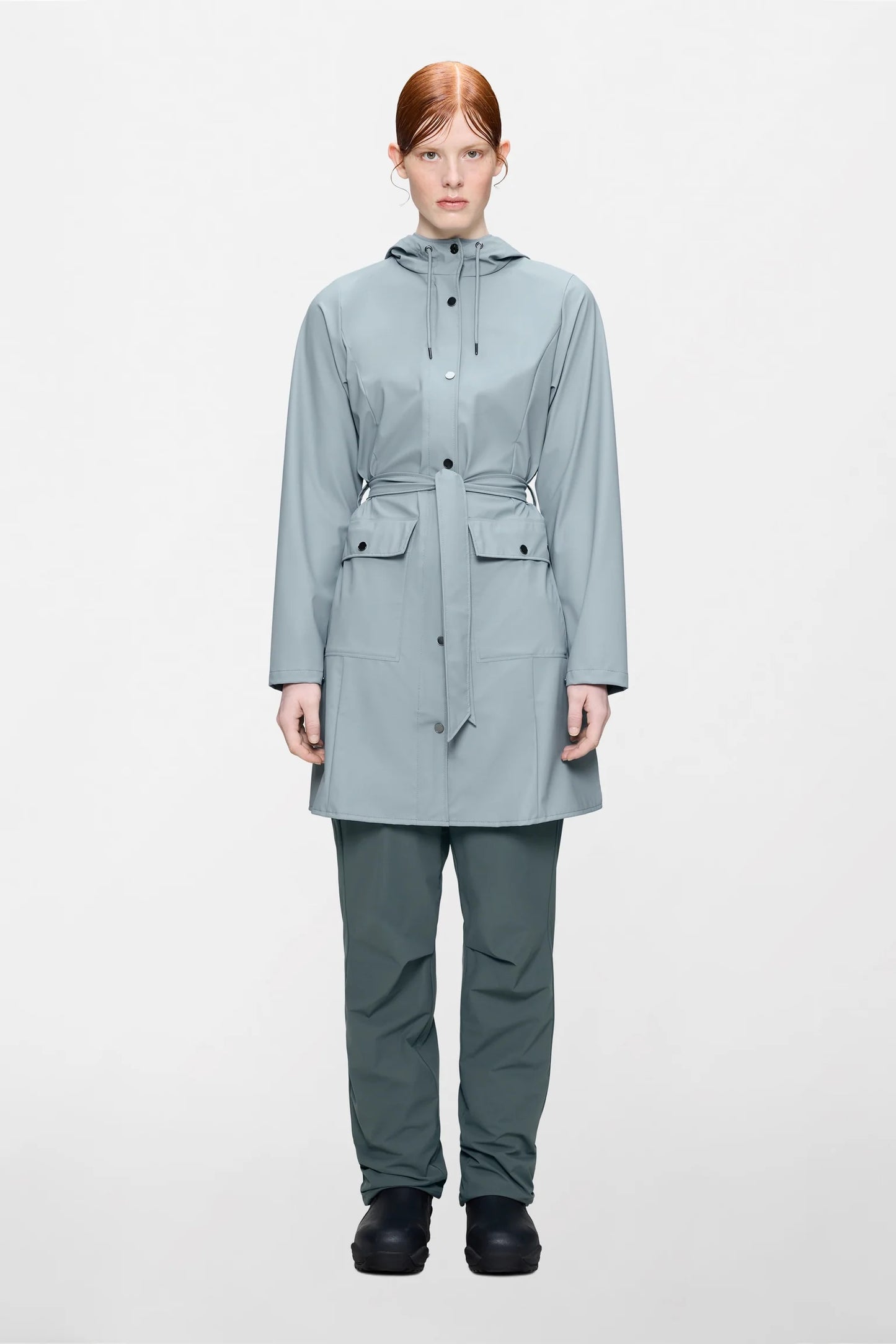 RAINS Curve Long Jacket - Pool