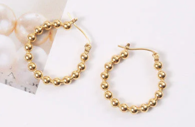 Mini Baller Hoop Earring - Gold