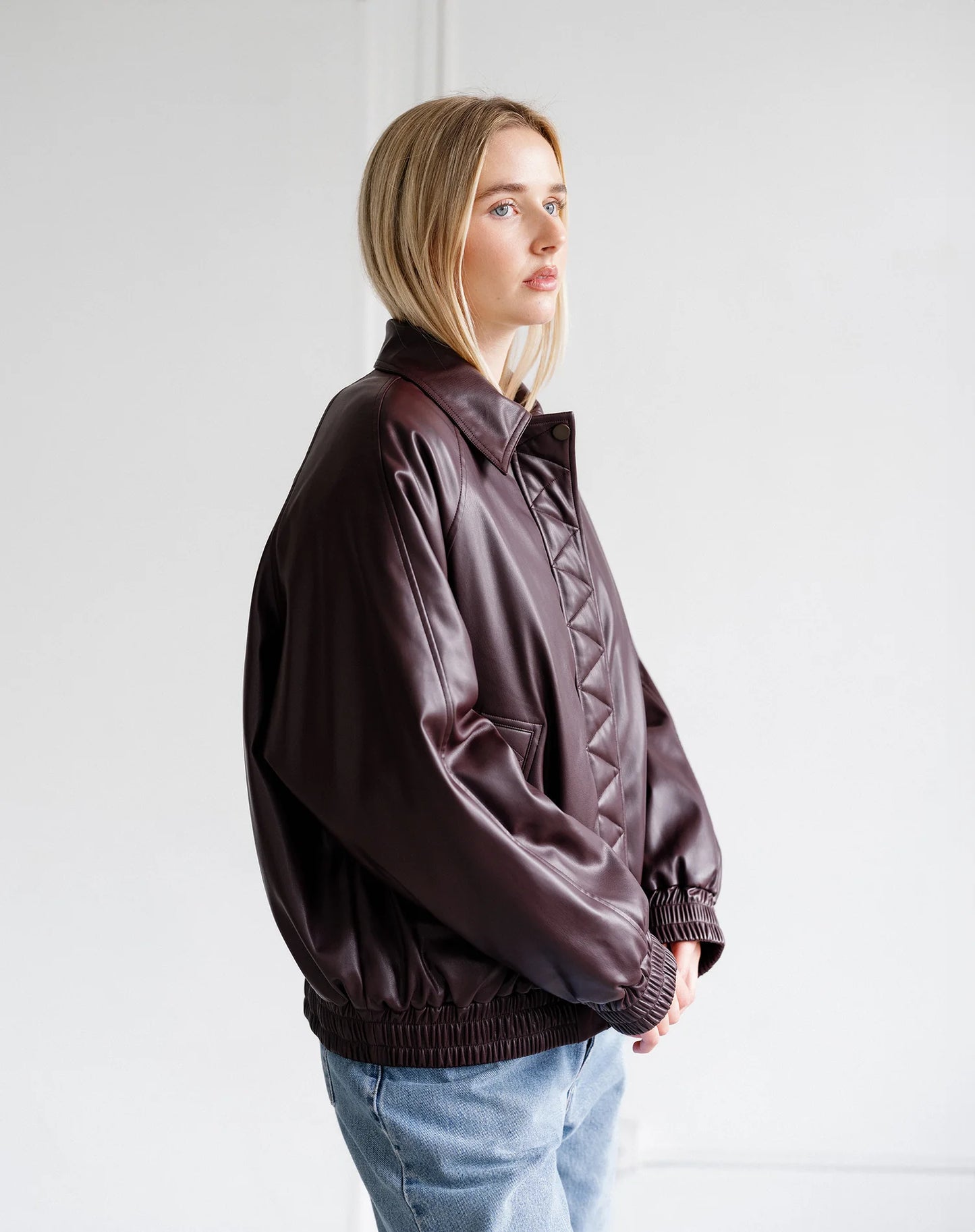 Brunette the Label Oversized Bomber - Plum
