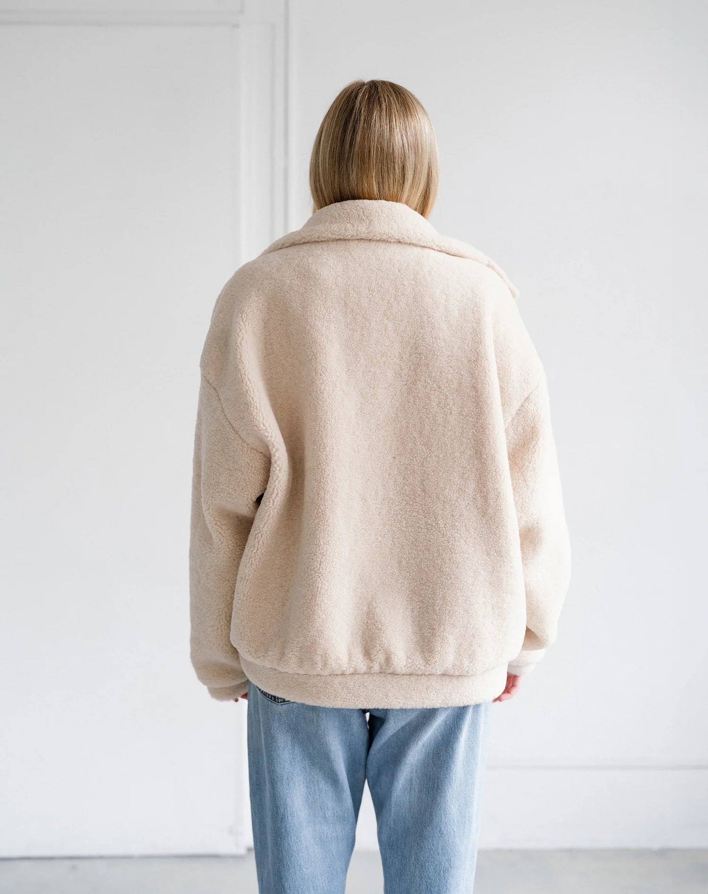 Brunette the Label Snap Sherpa Jacket - Beige