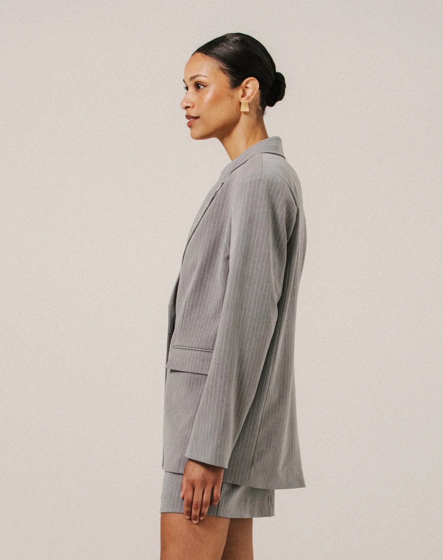 Brunette the Label Pinstripe Blazer