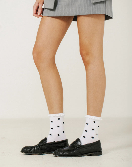 Brunette the Label Ruffle Polka Dot Sock