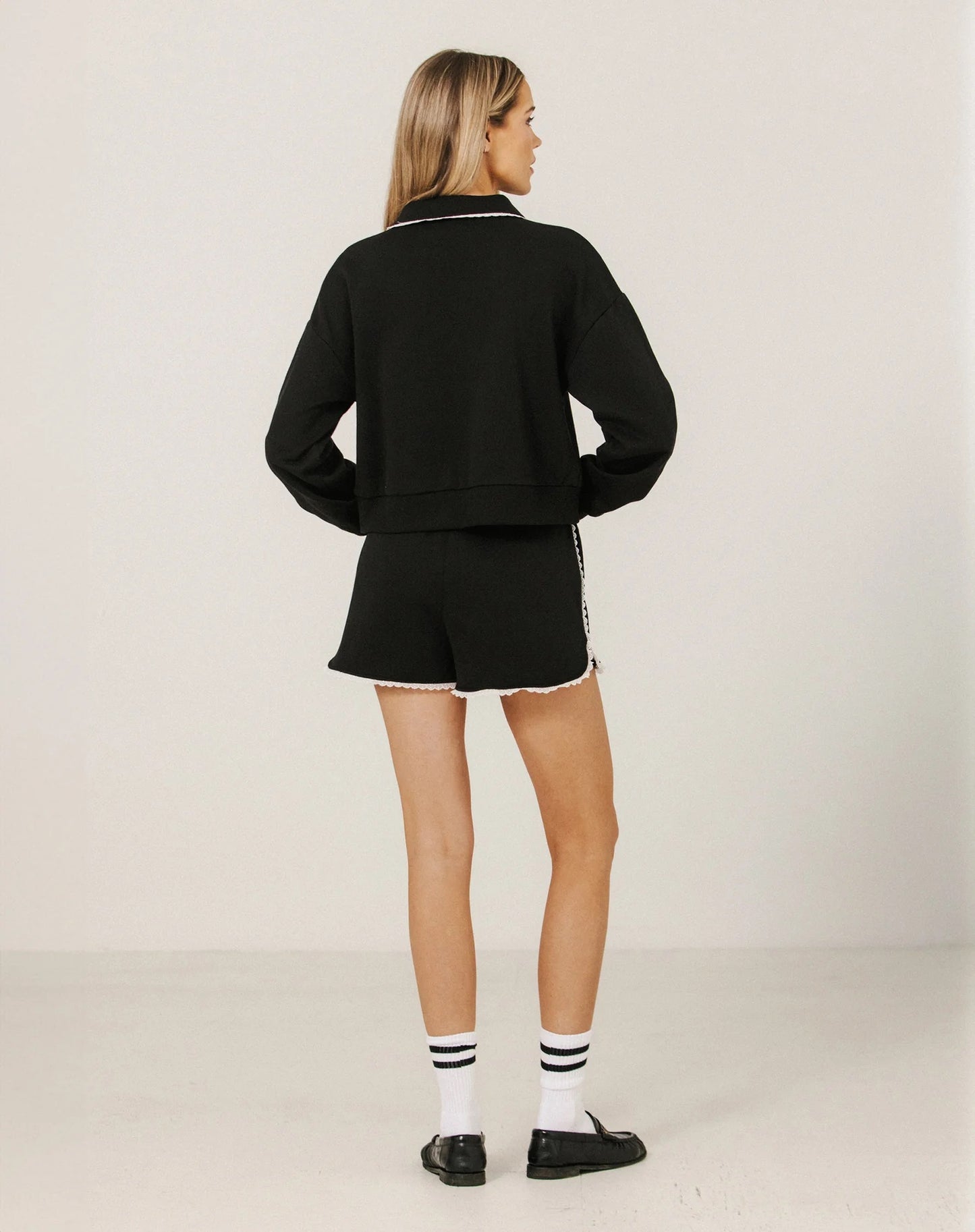 Brunette the Label Lace Trim Sporty Short