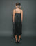 Satin Lace Maxi Dress - Black