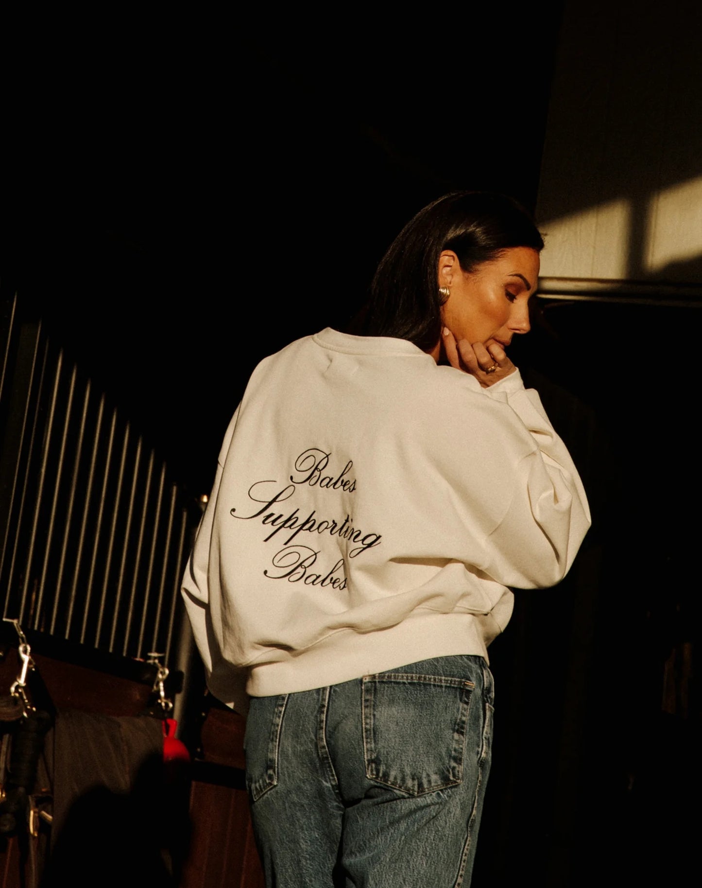 Brunette the Label 'Babes Supporting Babes' Girlfriend Crew - Cream