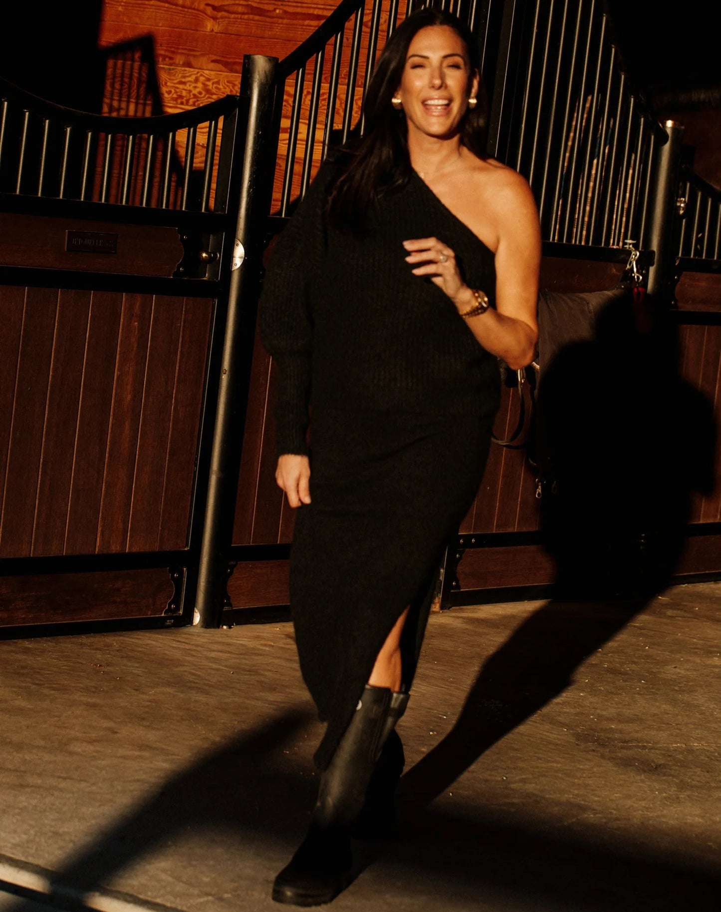 Brunette the Label Victoria Midi Knit Skirt - Black