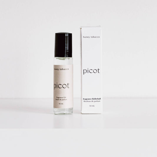 Picot Honey Tobacco Fragrance Roller - Rose Quartz
