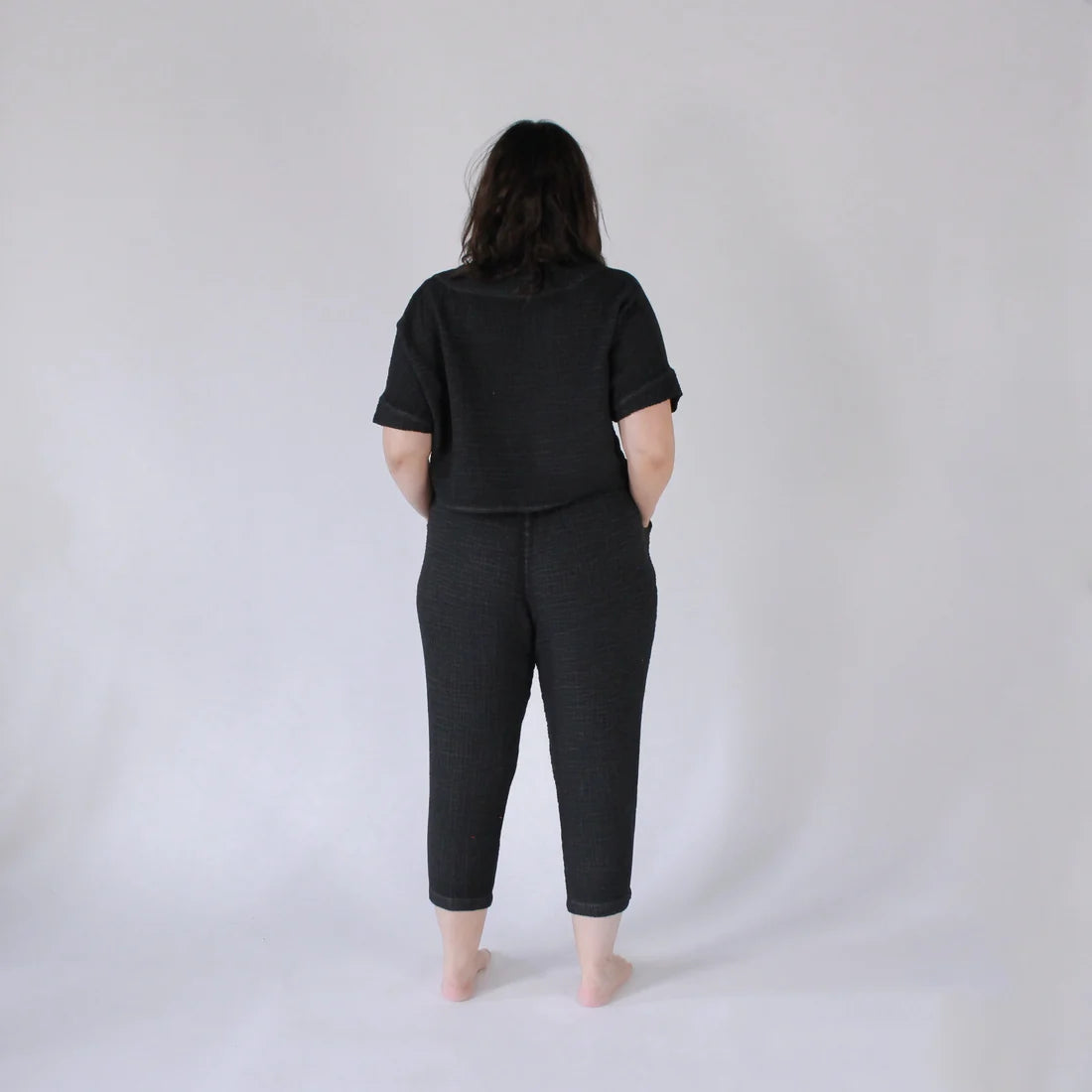 Crinkle Slouchy Pants - Black
