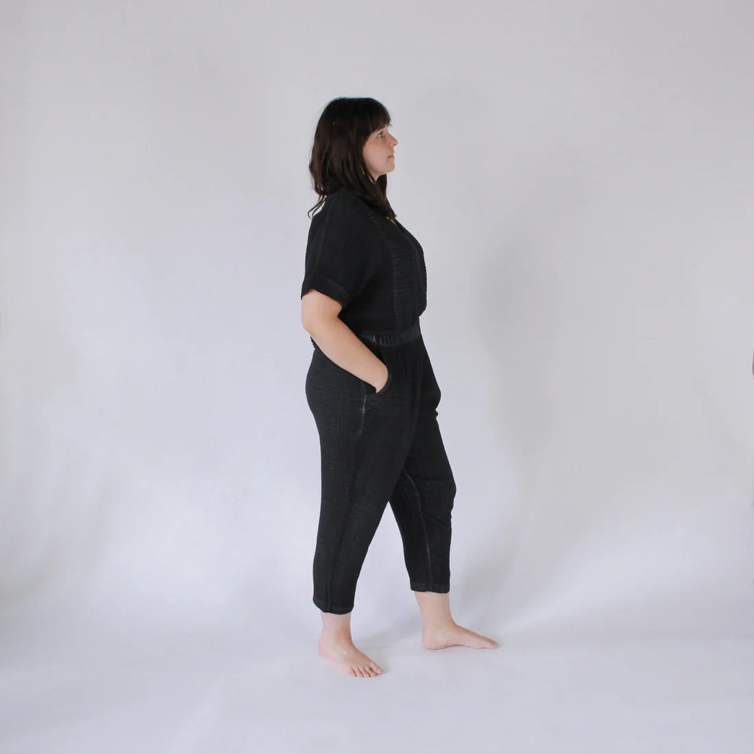 Crinkle Slouchy Pants - Black
