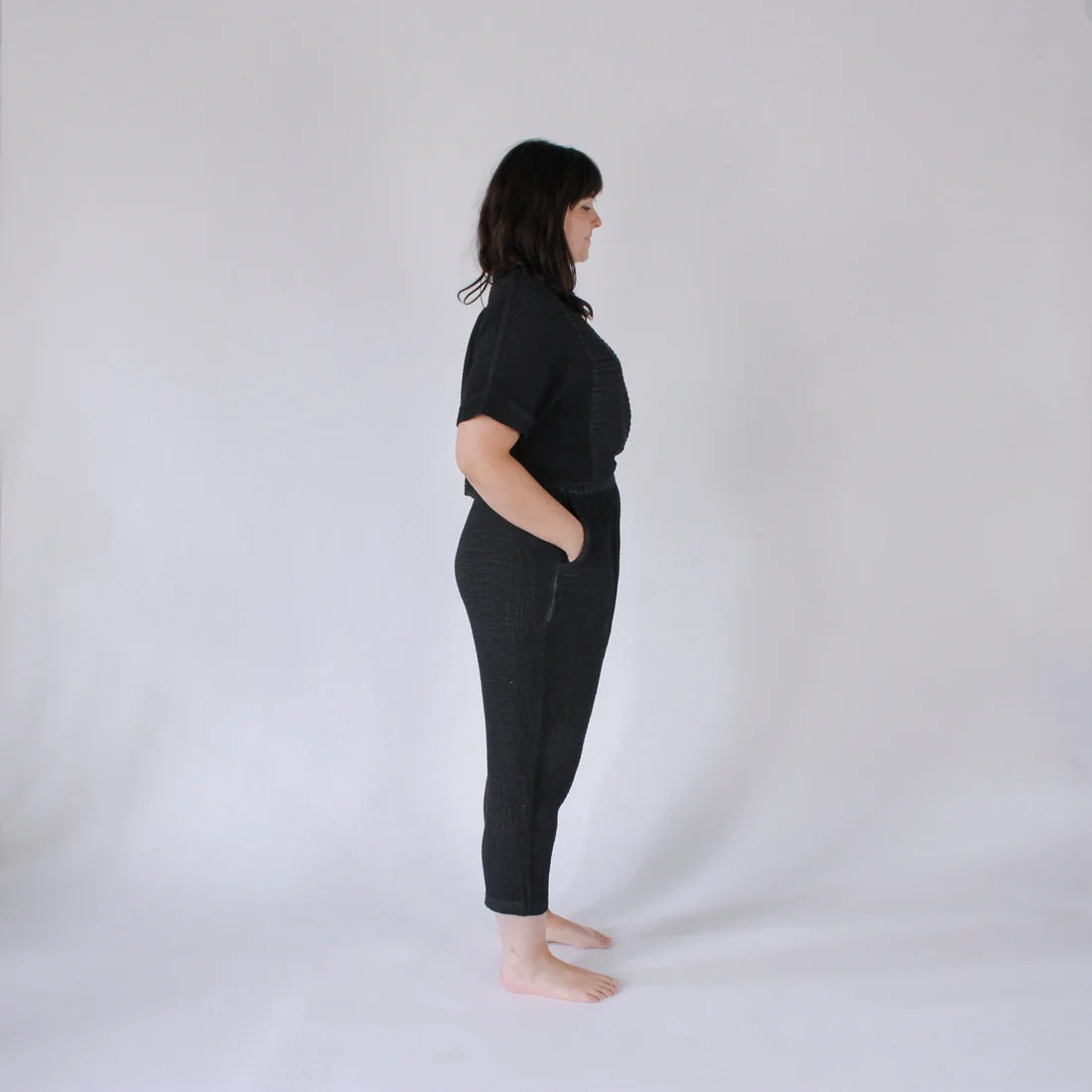 Crinkle Slouchy Pants - Black