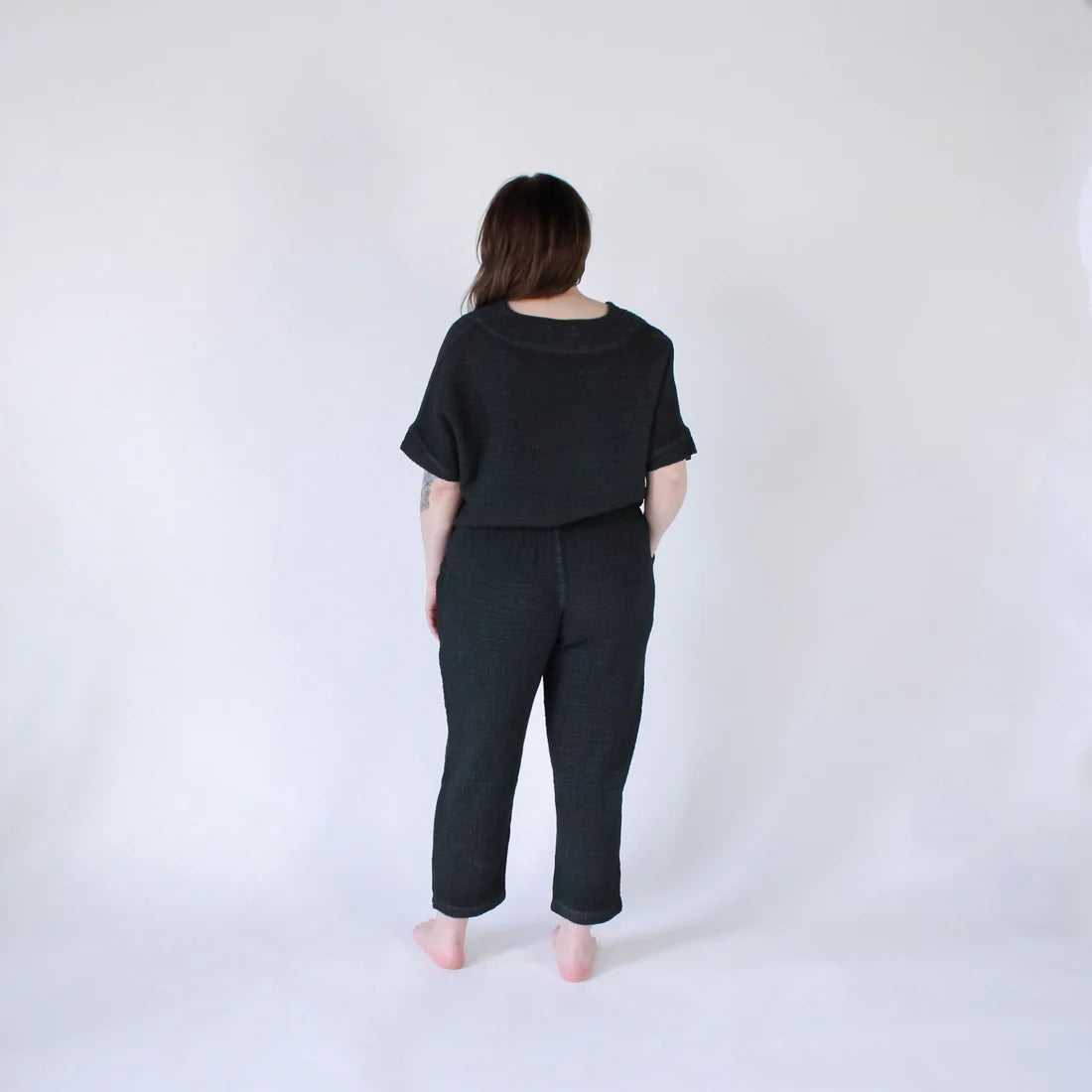 Crinkle Slouchy Pants - Black