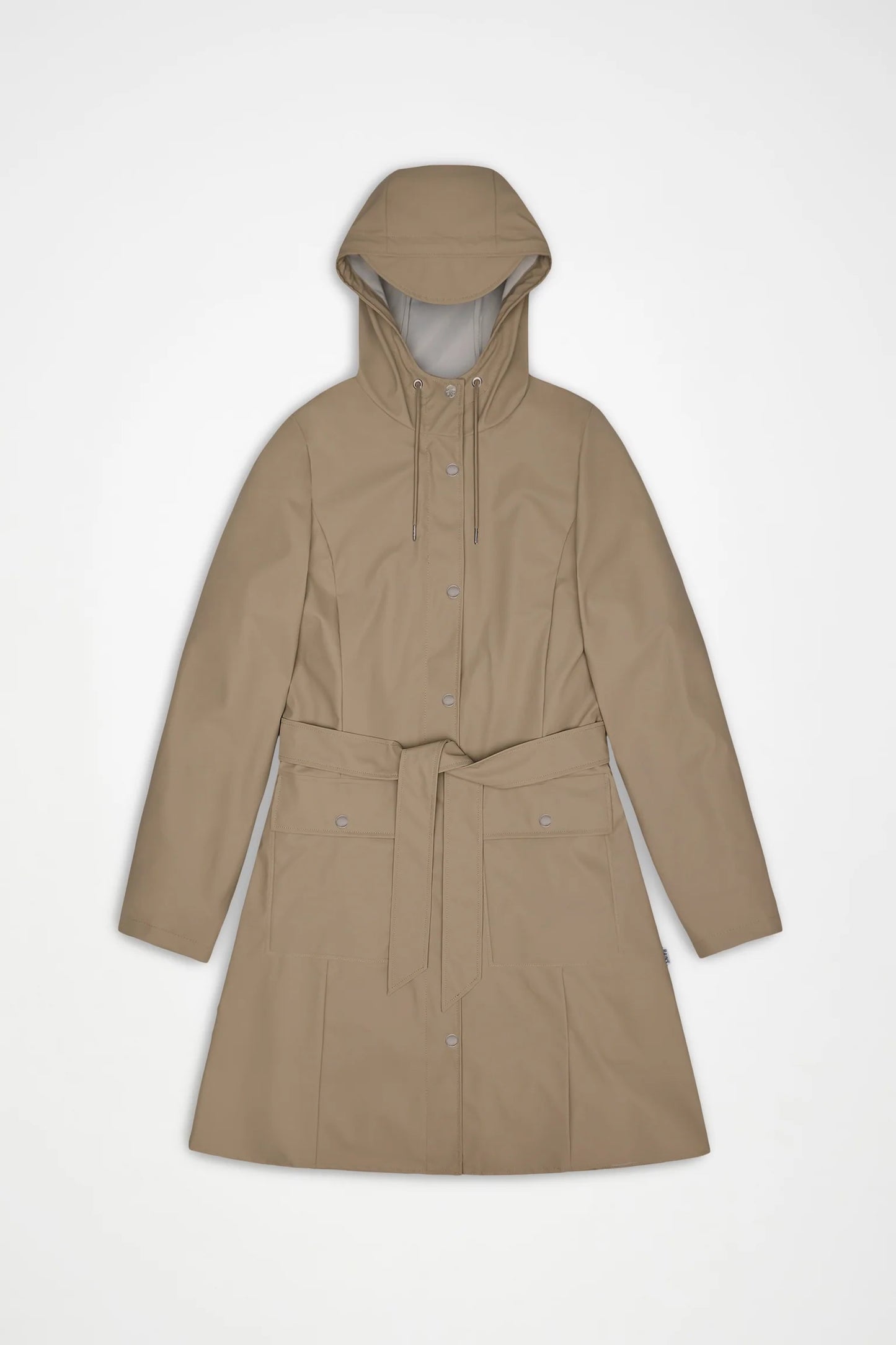 RAINS Curve Long Jacket - Beige