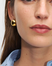 Ball Stud Hoop Earring - Gold