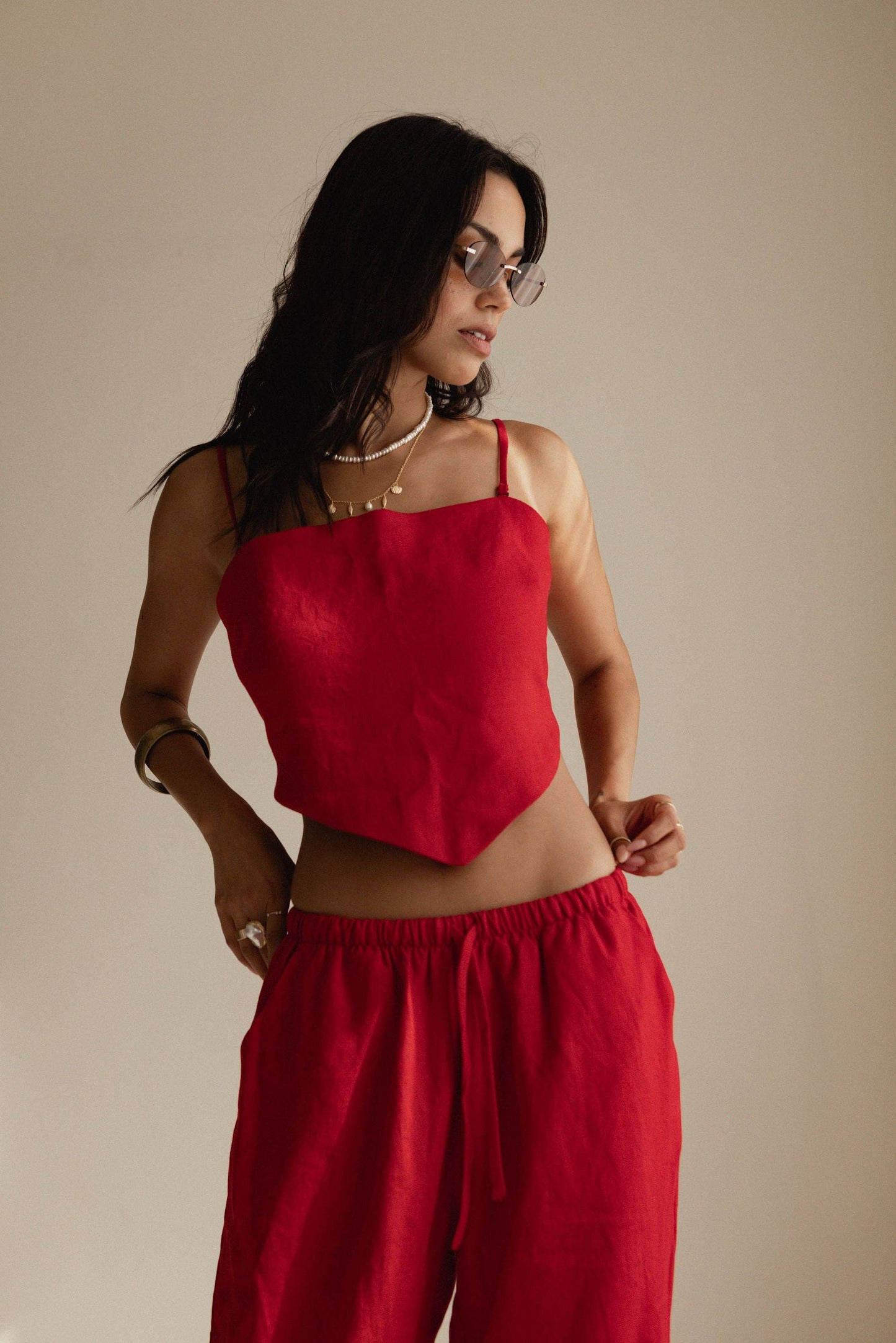 Hendriks Britt Bandana Top - Cherry