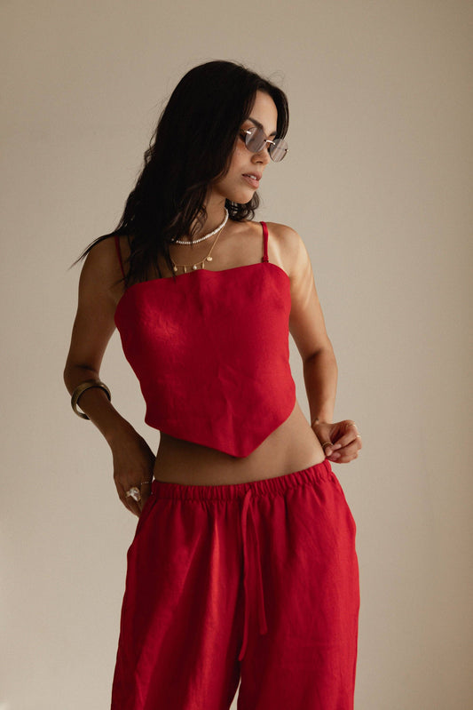 Hendriks Britt Bandana Top - Cherry