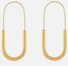 Paperclip Hoop Drop Stainless Earring - Gold