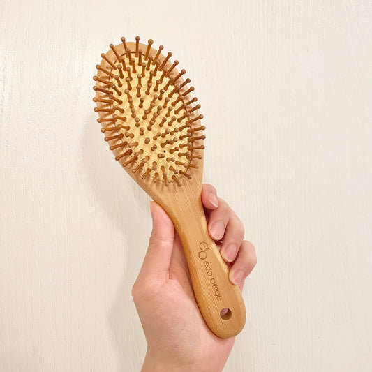 Cushioned Bamboo Hair Brush - Oval Mini