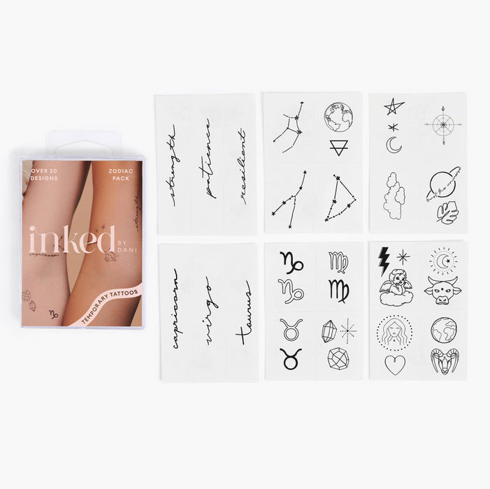 Zodiac Collection: Earth Signs Temporary Tattoo Pack - Taurus + Virgo + Capricorn